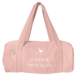 Sac polochon Cadeaux Maîtresse personnalisé Rose poudré Coton