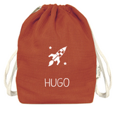 Sac à dos Cadeau naissance personnalisé Terracotta Gaze de coton