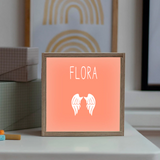 Veilleuse Cadeau Baptême personnalisé Rose corail