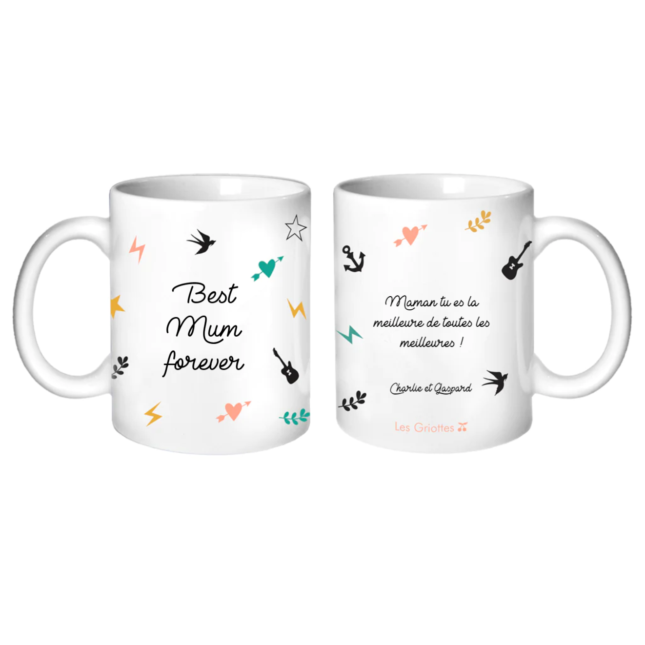 Mug Cadeau Fête des Mères / Grand-mères personnalisé Motifs Tatoo 600ml