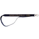 Porte clés Long Cadeau Fête des Mères / Grand-mères personnalisé Bleu pois bleu