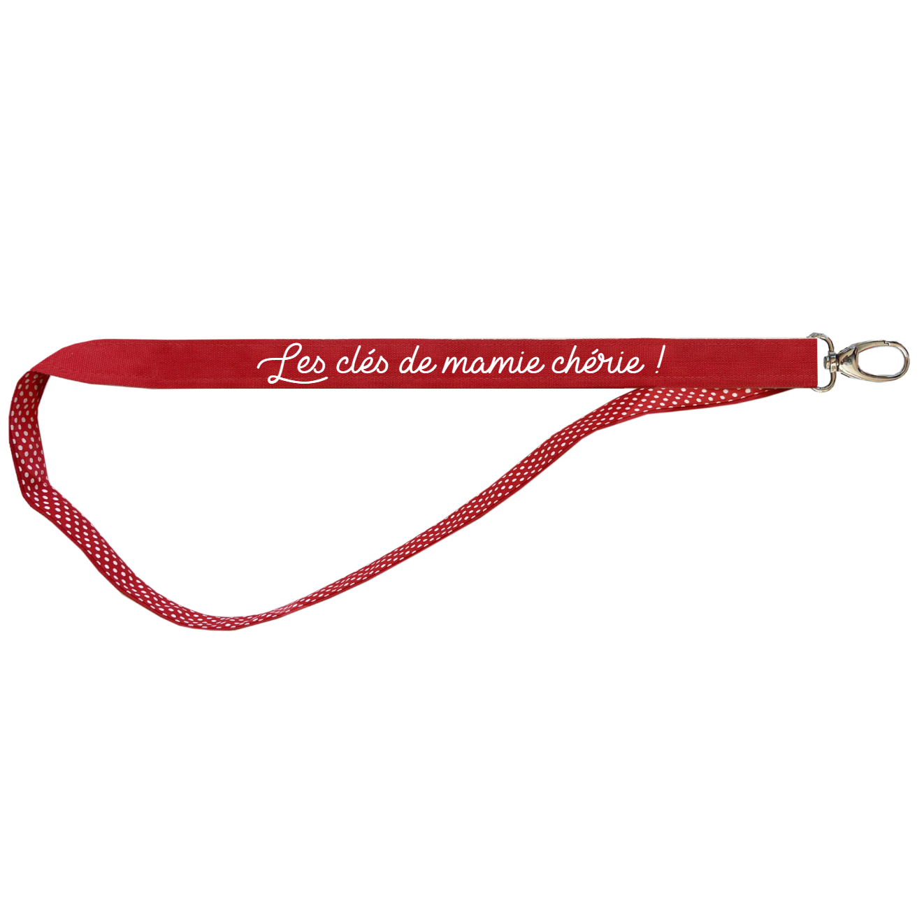 Porte clés Long Cadeau Fête des Mères / Grand-mères personnalisé Rouge pois rouge