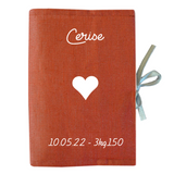 Protège carnet de santé Cadeau Bébé personnalisé Terracotta Lin