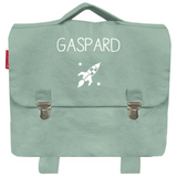 Cartable maternelle personnalisé Vert amande Coton