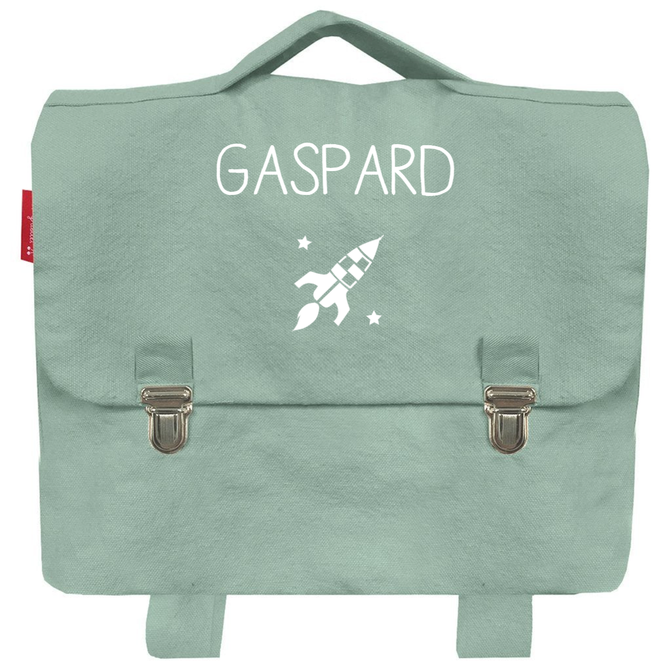 Cartable maternelle personnalis Vert amande Coton Les griottes