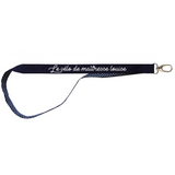 Porte clés Long Cadeau Maîtresse personnalisé Bleu pois bleu