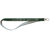 Porte clés Long Cadeau Mariage personnalisé Vert pois gris