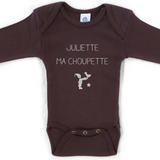 Body Bébé personnalisé Chocolat Coton