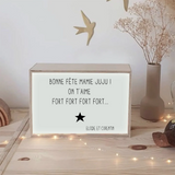 Box lumineuse Cadeau Fête des Mères / Grand-mères personnalisé Gris ciment