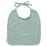 Bavoir Cadeau Naissance personnalisé Vert amande Gaze de coton