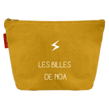 Pochette Ecole personnalisée Jaune moutarde Coton