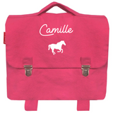 Cartable maternelle personnalisé Rose grenadine Coton