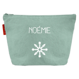 Trousse de toilette Cadeau Enfant personnalisé Vert amande Coton