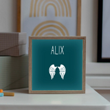 Veilleuse Cadeau Baptême personnalisé Bleu pétrole