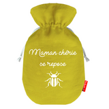 Bouillotte fête des mères en lin de couleur jaune personnalisée