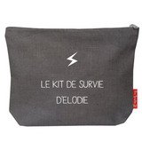 Pochette Cadeau Adulte personnalisé Gris ardoise lin