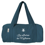 Sac polochon Cadeaux Maîtresse personnalisé Bleu pétrole Coton