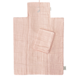 Matelas à langer nomade Bébé personnalisé Beige rosé Gaze de coton
