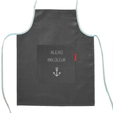 Tablier enfant personnalisé Gris ardoise Lin enduit