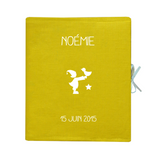 Livre de naissance Cadeau Bébé personnalisé Jaune Lin