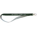 Porte clés Long Cadeau Adulte personnalisé Vert pois gris