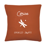 Coussin Cadeau Bébé personnalisé Terracotta Lin