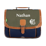 Cartable Tann's personnalisé CP CE1 CE2 Kaki bleu marine