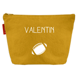 Trousse de toilette Cadeau Enfant personnalisé Jaune moutarde Coton