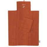 Matelas à langer nomade Bébé personnalisé Terracotta Gaze de coton
