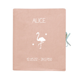 Livre de naissance Cadeau Bébé personnalisé Rose poudré Lin