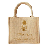 Petit Sac en toile de jute neutre, Cadeau Maîtresse personnalisé