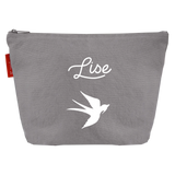 Trousse de toilette Cadeau Enfant personnalisé Gris ciment Coton