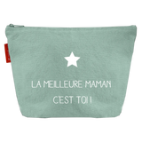 Pochette Cadeau Maîtresse personnalisé Vert amande Coton