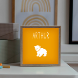 Veilleuse Cadeau Bébé personnalisé Jaune moutarde