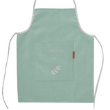 Tablier enfant personnalisé Vert amande Lin enduit