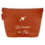 Pochette Ecole personnalisée Terracotta Coton