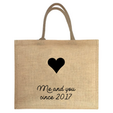 Cabas Cadeau Mariage personnalisé Toile de jute