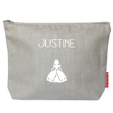 Trousse de toilette Cadeau Enfant personnalisé Gris clair lin