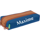 Trousse Tann's double personnalisée bleu camel