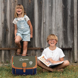 Cartable Tann's personnalisé CP CE1 CE2 Kaki bleu marine