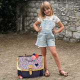 Cartable Enfant Tann's personnalisé CP CE1 CE2 fleuri pompons
