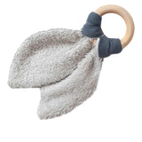 Anneau dentition Bébé Bleu pétrole personnalisé Gaze de coton