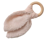 Anneau dentition Bébé Beige rosé personnalisé Gaze de coton