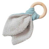 Anneau dentition Bébé Vert amande personnalisé Gaze de coton