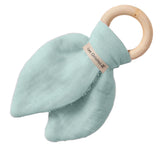 Anneau dentition Bébé Vert amande personnalisé Gaze de coton