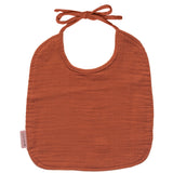 Bavoir Cadeau Naissance personnalisé Terracotta Gaze de coton