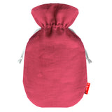 Bouillotte pour maîtresse en lin de couleur rose framboise personnalisée