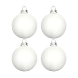 Lot de 4 boules de Noël blanches en verre brillantes personnalisées