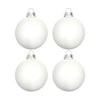 Lot de 4 boules de Noël blanches en verre brillantes personnalisées