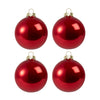 Lot de 4 boules de Noël rouges en verre brillantes personnalisées